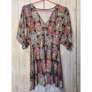 Blackmilk Legend of Zelda Romper Shorts M Stained Glass Graphic Print Nintendo